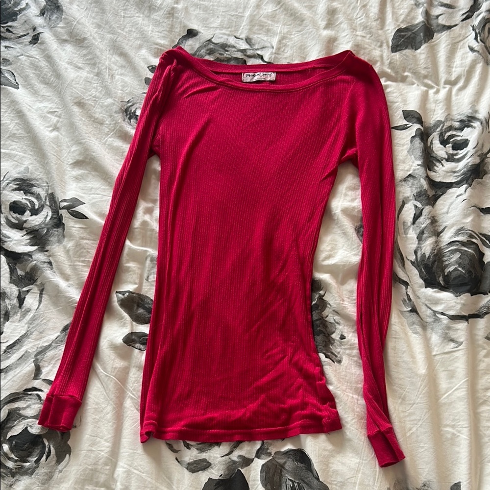 Michael Stars Red Fitted Blouse